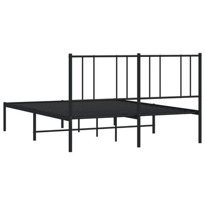 vidaXL Estructura cama sin colchón con cabecero metal negro 140x190 cm