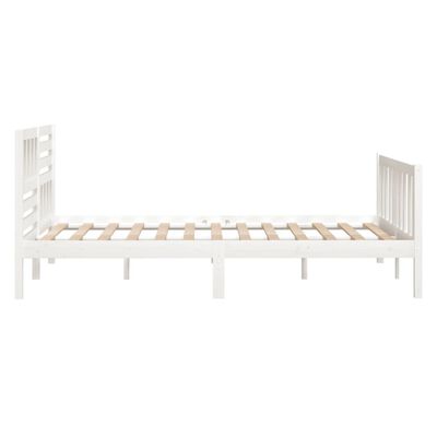 vidaXL Estructura de cama de madera maciza blanca 140x190 cm