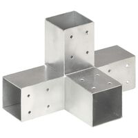 vidaXL Conector de postes en forma de X metal galvanizado 71x71 mm