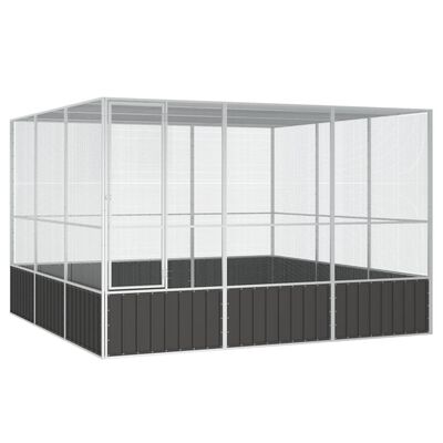 vidaXL Jaula pájaros acero galvanizado antracita 302,5x324,5x211,5 cm