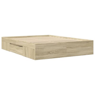 vidaXL Estructura de cama sin colchón madera roble Sonoma 150x200 cm