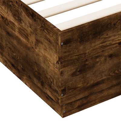 vidaXL Estructura de cama madera de ingeniería roble ahumado 140x200cm