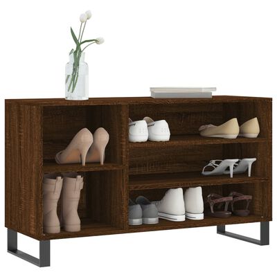 vidaXL Mueble zapatero madera contrachapada roble marrón 102x36x60 cm