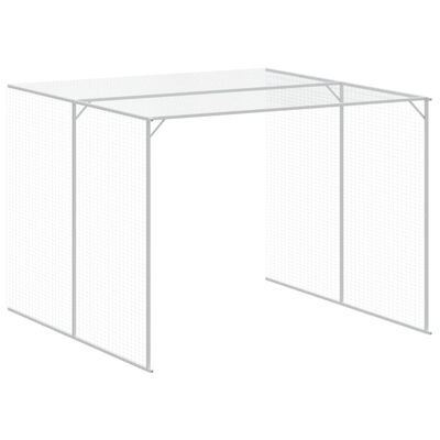 vidaXL Caseta perros corral acero galvanizado gris claro 214x865x181cm