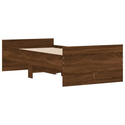 vidaXL Estructura de cama con cajones roble marrón 75x190 cm