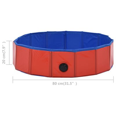 vidaXL Piscina para perros plegable PVC rojo 80x20 cm