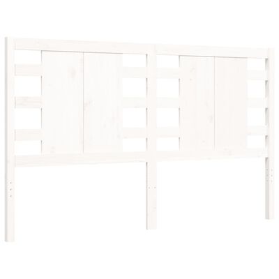 vidaXL Estructura de cama con cabecero madera maciza blanco 160x200 cm