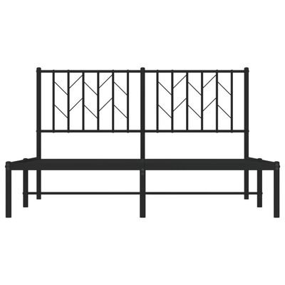 vidaXL Estructura de cama con cabecero metal negro 140x200 cm