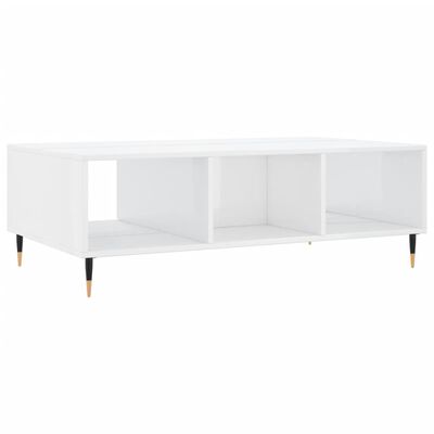 vidaXL Mesa de centro madera de ingeniería blanco brillo 104x60x35 cm