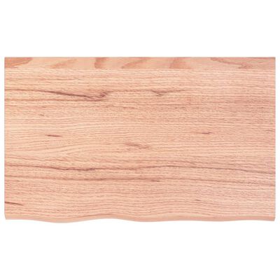 vidaXL Tablero mesa madera roble tratada marrón claro 80x50x(2-4) cm