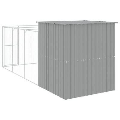 vidaXL Caseta perros corral acero galvanizado gris claro 165x455x181cm