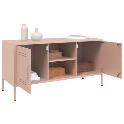 vidaXL Mueble de TV de acero rosa 100,5x39x50,5 cm