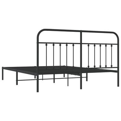 vidaXL Estructura cama sin colchón con cabecero metal negro 183x213 cm