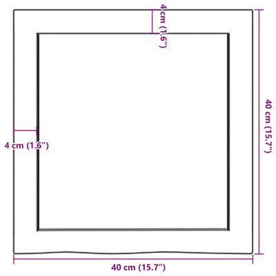 vidaXL Estante de pared madera maciza roble sin tratar 40x40x(2-4) cm