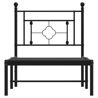 vidaXL Estructura cama sin colchón con cabecero metal negro 80x200 cm