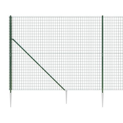 vidaXL Cerca de alambre con pinchos de anclaje verde 2,2x25 m