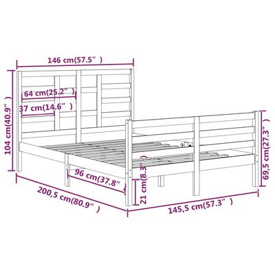 vidaXL Estructura de cama sin colchón madera blanco 140x200 cm