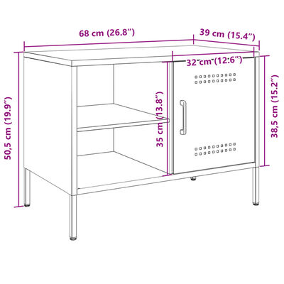 vidaXL Mueble de TV acero rosa 68x39x50,5 cm