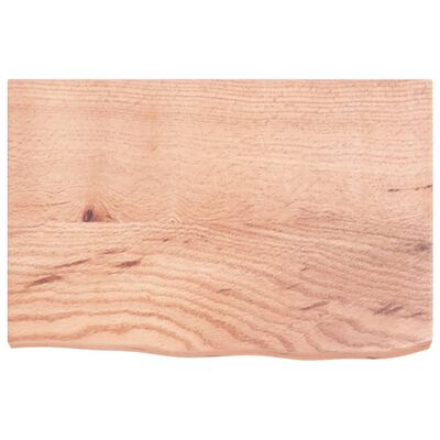 vidaXL Encimera baño madera maciza tratada marrón claro 60x40x(2-4) cm