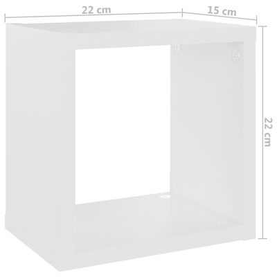 vidaXL Estantes de cubo de pared 6 uds blanco roble 22x15x22 cm