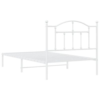 vidaXL Estructura de cama de metal con cabecero blanco 100x190 cm