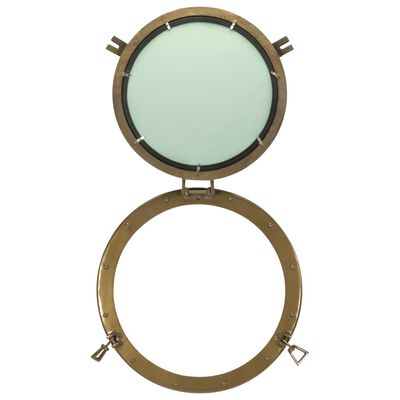 vidaXL Espejo de ojo de buey de pared aluminio y vidrio Ø50 cm
