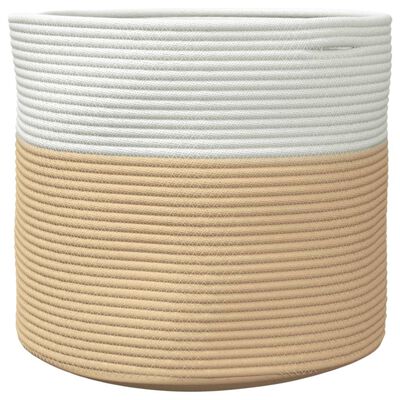 vidaXL Cesta de almacenaje algodón beige y blanco Ø40x35 cm