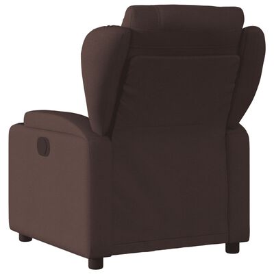 vidaXL Sillón reclinable eléctrico tela marrón oscuro