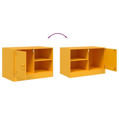 vidaXL Mueble para TV de acero amarillo mostaza 67x39x44 cm