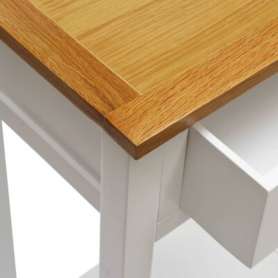 vidaXL Mesa auxiliar de madera maciza de roble 50x32x75 cm