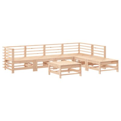 vidaXL Juego de muebles de jardín 7 piezas y cojines madera maciza