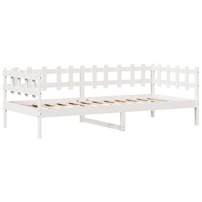 vidaXL Sofá cama con cajones madera maciza de pino blanca 90x190 cm