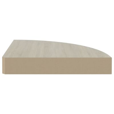 vidaXL Estante de esquina de pared MDF roble y marrón 25x25x3,8 cm