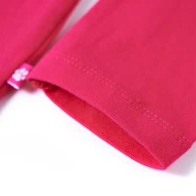 Camiseta infantil de manga larga rosa brillante 140