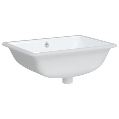 vidaXL Lavabo de baño rectangular cerámica blanco 52x38,5x19,5 cm