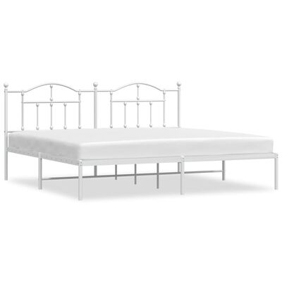 vidaXL Estructura cama sin colchón con cabecero metal blanco 200x200cm