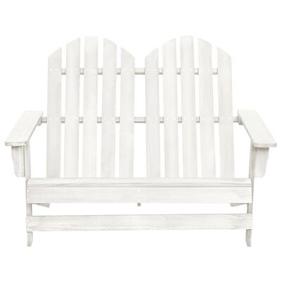 vidaXL Silla Adirondack de jardín 2 plazas madera de abeto blanco