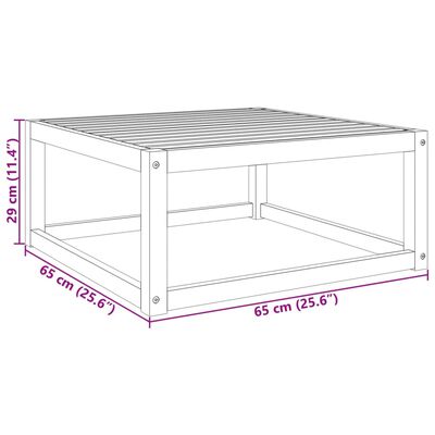 vidaXL Mesa de jardín madera maciza de acacia 65x65x29 cm