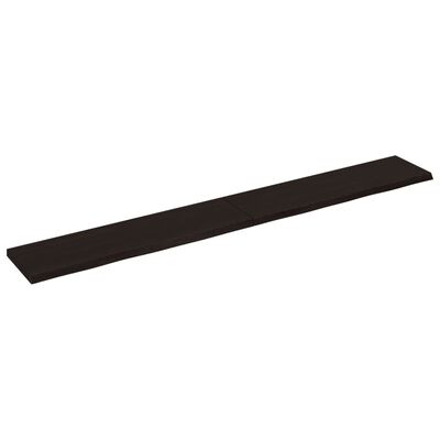 vidaXL Estante pared madera roble tratada marrón oscuro 220x30x(2-4)cm