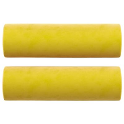 vidaXL Sofá de 3 plazas con cojines terciopelo amarillo 180 cm