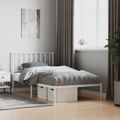 vidaXL Estructura cama sin colchón con cabecero metal blanco 100x200cm