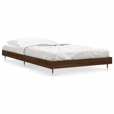 vidaXL Estructura de cama sin colchón madera marrón roble 100x200 cm