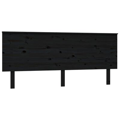 vidaXL Cabecero de cama madera maciza de pino negro 184x6x82,5 cm