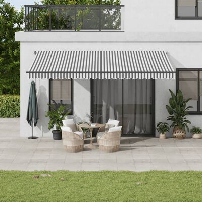 vidaXL Toldo retráctil automático luz LED antracita y blanco 500x300cm