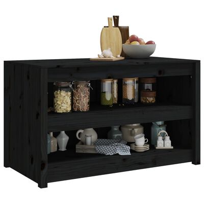 vidaXL Mueble de cocina exterior madera maciza pino negro 106x55x64 cm