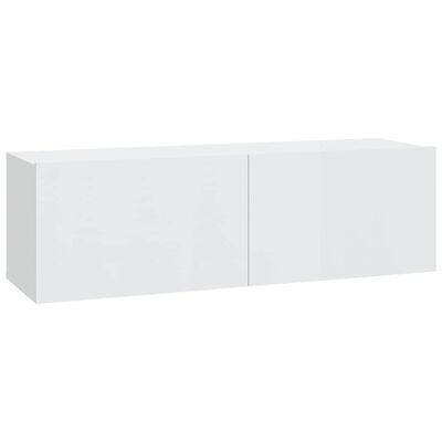 vidaXL Set de muebles de TV 3 pzas madera contrachapada blanco brillo