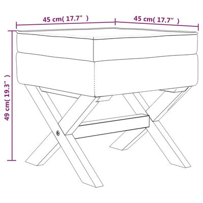 vidaXL Taburete con almacenaje terciopelo azul 45x45x49 cm