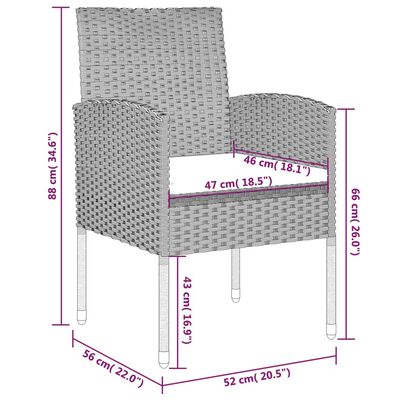 vidaXL Juego de comedor de jardín 9 piezas gris antracita