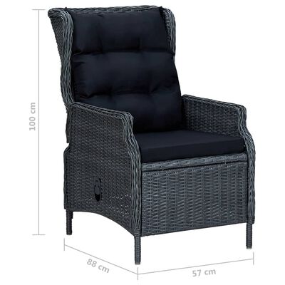 vidaXL Juego de comedor para jardín de 5 piezas gris oscuro