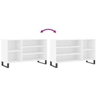 vidaXL Mueble zapatero madera contrachapada blanco 102x36x60 cm